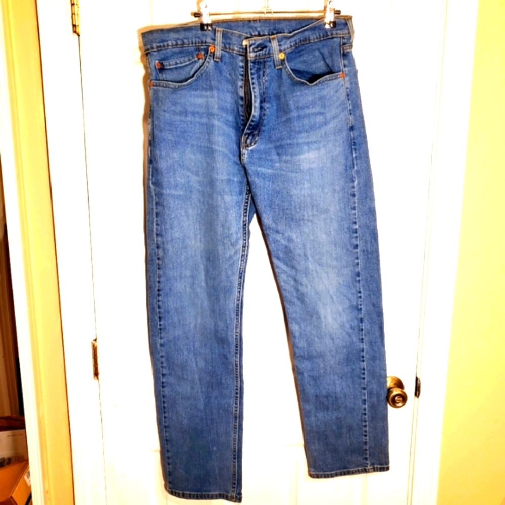 Levis 505 Jeans 34x32 Blue Regular Fit Straight Leg Red Tag Denim Causal EUC